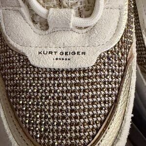 Kurt Geiger White and Gold Sneakers